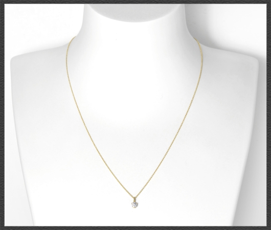 585 Gold Brillant Collier 0,272ct, VS1; EGL Zertifikat